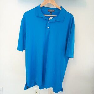 Peter Millar Summer Comfort Lightweight Breathable Blue Golf Polo Men's Size XL